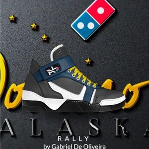 Men’s Rally fashion strap hi top Dominos made in Italy Gabriel de Oliveria sz 11